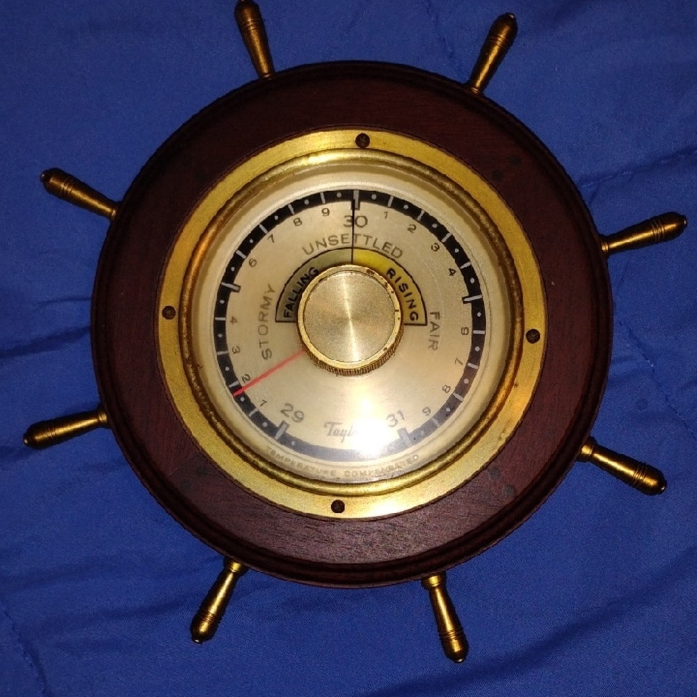 Vintage 1940s Nautical Taylor Aneroid Barometer